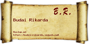 Budai Rikarda névjegykártya